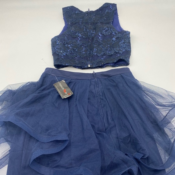 Nights by Teeze Me Navy 2 Piece Sequin/Tulle Special Occasion Dress - Picture 7 of 11